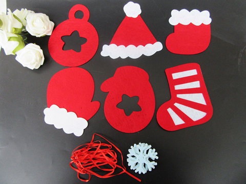 12 Sets Christmas Hanging Decoration sock hat snowflake - Click Image to Close