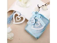 10X Silver-Metal Heart Bookmark w/Tassel Wedding Favor 10X Silver-Metal Heart Bookmark w/Tassel Wedding Favor