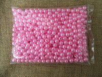 500 Pink 10mm Round Simulate Pearl Beads