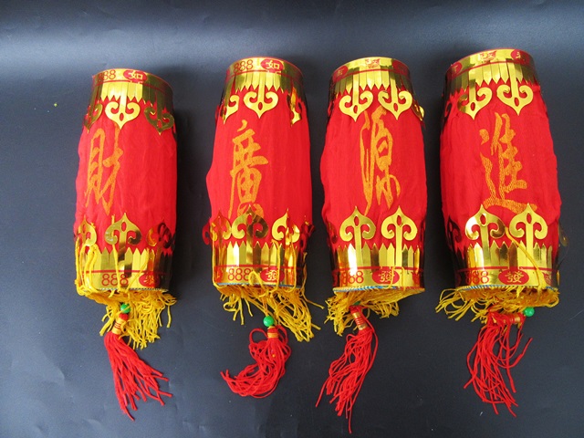 4Pcs Red Decorative Chinese Palace Lanterns Tassels 18cm