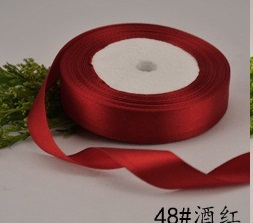10Rolls X 25Yards Wine Red Satin Ribbon 12mm Wide - Click Image to Close