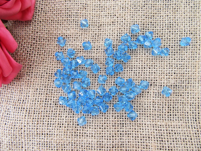 500gram (2400pcs) Blue Bicone Bead Jewellery Finding 8mm - Click Image to Close
