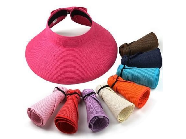 6Pcs Fashion Foldable Big Wide Brim Roll Up Sunhat Beach Hat - Click Image to Close