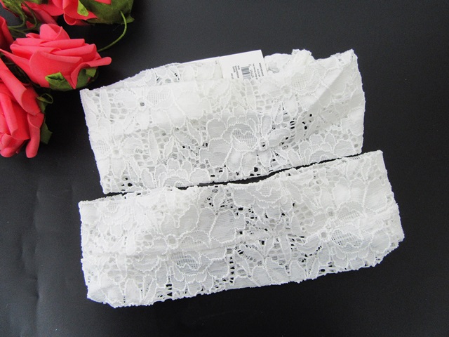 12Pcs Elegant White Lace Elastic Wide Head Band - Click Image to Close