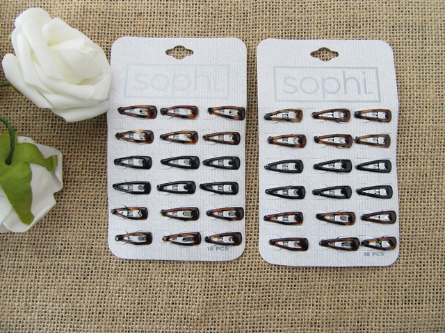 12Sheet x 18Pcs Mini Hairpin BB Snap Hair Clip Single Hairclip M