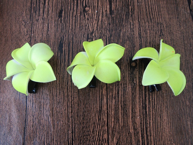 24Pcs Light Green Frangipani Hair Clips 65mm Dia. 24Pcs Light Green Frangipani Hair Clips 65mm Dia.