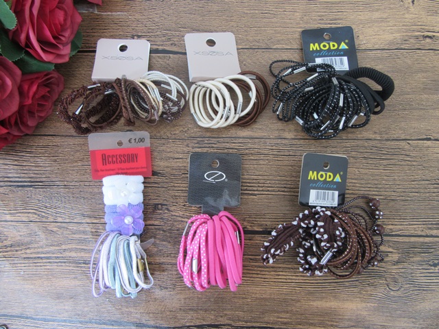 12Sheets Elastic Hair Band Ponytail Holders Hair Tie Assorted - Click Image to Close