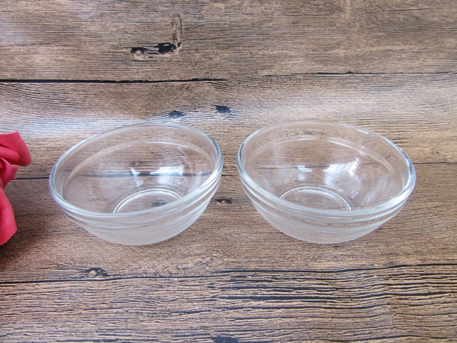 10x4Pcs (40Pcs) Transparent Clear Glass Salad Bowl Cold Dish Mix - Click Image to Close