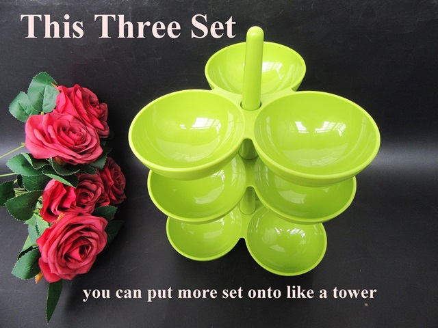 5Set Rotary Table Candy Snack Dry Fruit Holder Storage Plate - Click Image to Close