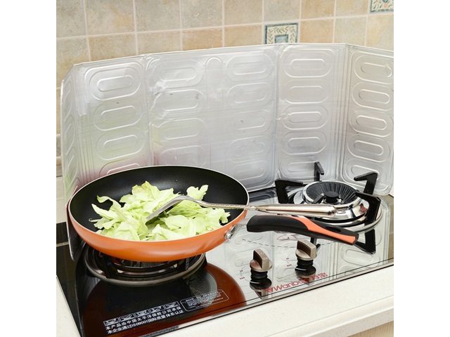 2Pcs Aluminium Oil Splash Guard Cooking Frying Pan Oil Splatter