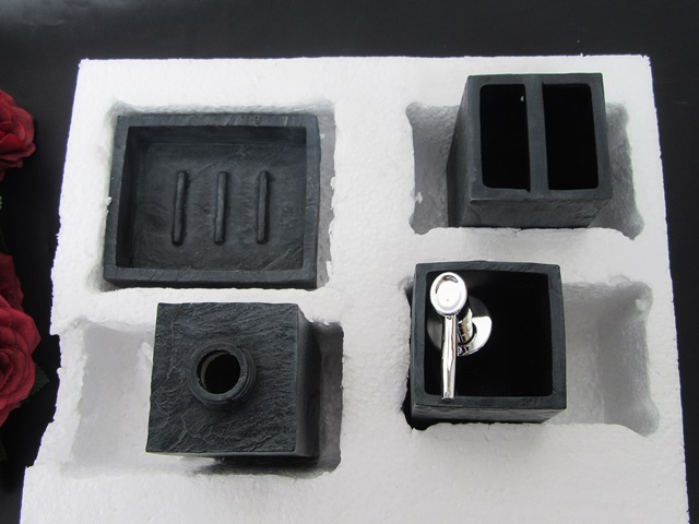 1Set x 4Pcs HQ Dark Grey 4in1 Bathroom Bathing Tool Set - Click Image to Close