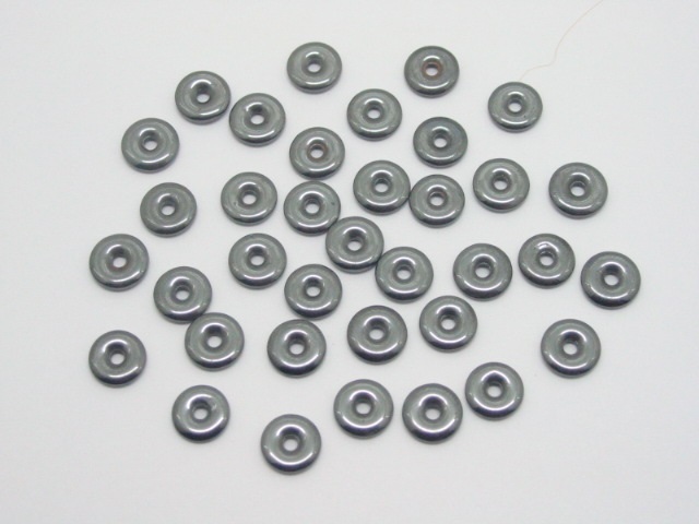 1000 Hematite Donut Beads 8.5mm Dia. - Click Image to Close