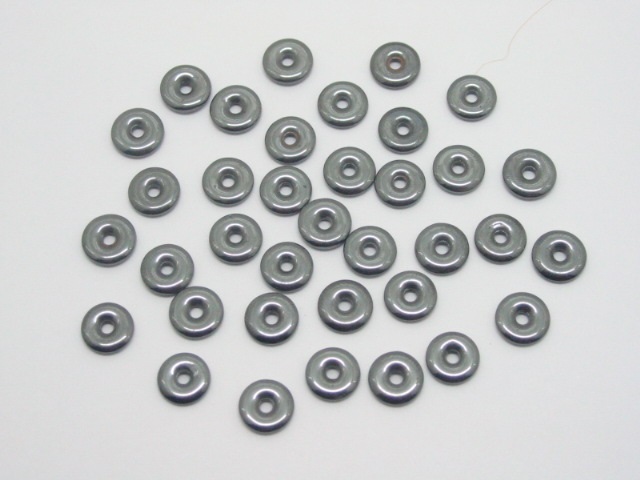 1000 Hematite Donut Beads 8.5mm Dia.