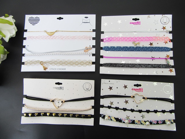 12Sheets Choker Necklace Plastic PU Leather Lace Necklace 12Sheets Choker Necklace Plastic PU Leather Lace Necklace