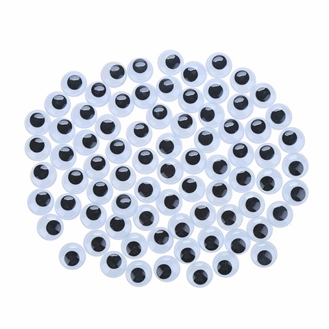 2500 Black Joggle Eyes/Movable Eyes for Crafts 10mm - Click Image to Close