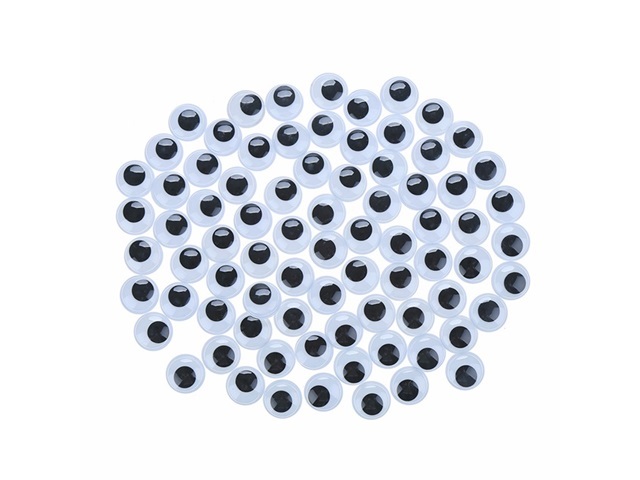 2500 Black Joggle Eyes/Movable Eyes for Crafts 10mm - Click Image to Close