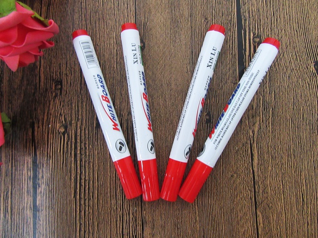 100 Bulk New Erasing Whiteboard Marker Pens Red - Click Image to Close