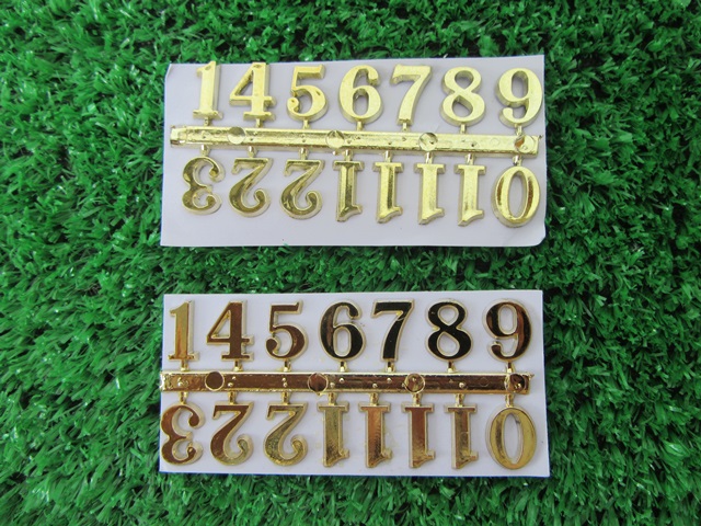 20Set X 15Pcs Self Adhensive Golden Arabic Clock Repair Numbers - Click Image to Close