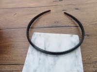 12Pcs Shiny Black Headbands Hair Band Hair Hoop w/Teeth 10mm