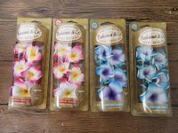 4Pcs Foam Frangipani Flower Charms Pendant Hemp Necklace Mixed