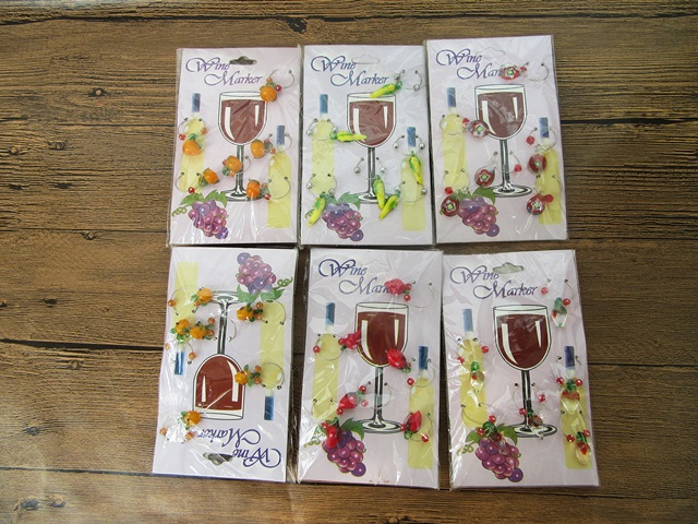 5Packets X 12Pcs Wine Glass Rings Charm Hoop Wine Glass Markers
