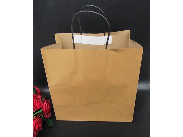12 Kraft Paper Shopping Bags Gift Bags 31x30x17cm
