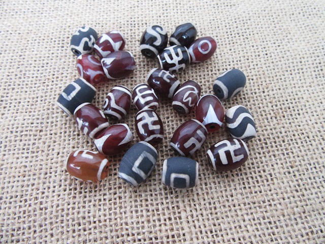 100Pcs Fengshui Natural Gemstone Beads 16x13mm Mixed - Click Image to Close