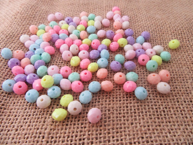 500Grams (2150Pcs) Flat Round Plastic Beads Mixed 8mm Dia. - Click Image to Close