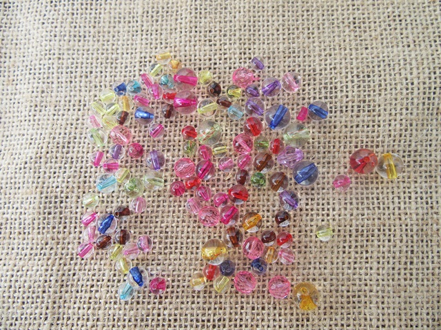 500Grams Round Plastic Beads 3 Sizes 6/8/10mm Mixed Color - Click Image to Close
