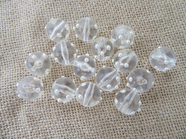 100Pcs Clear Plastic Round Beads 20mm Dia. - Click Image to Close