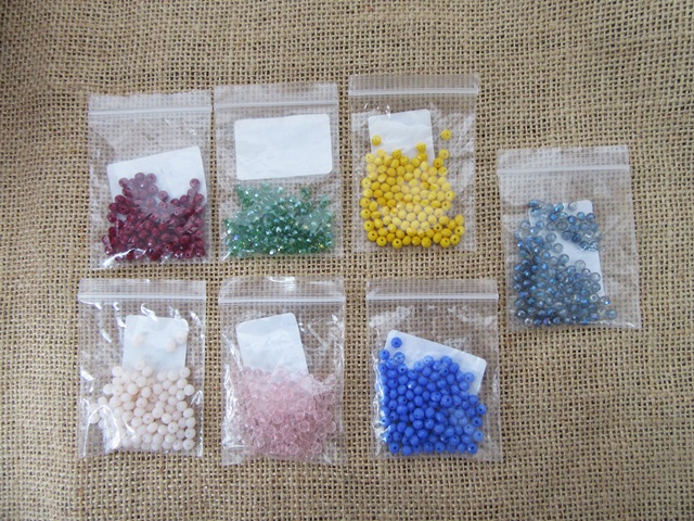 30Packets X 100Pcs Plastic Round Beads 4mm Mixed Color - Click Image to Close