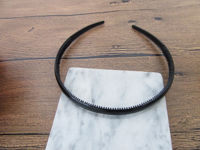 12Pcs Shiny Black Headbands Hair Band Hair Hoop w/Teeth 10mm
