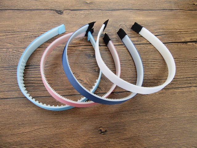 20Pcs Plastic Headbands Hair Band Hair Hoop with Cover Hair Base - Click Image to Close