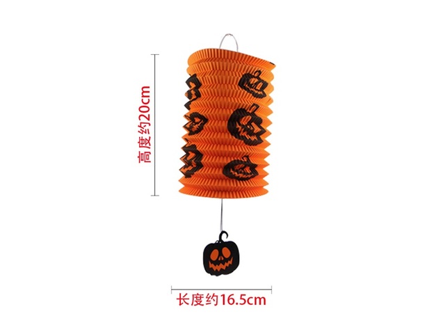 10Pcs Orange Halloween Party Decor Paper Pumpkin Lantern 20x16cm