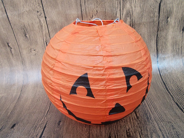 10Pcs Orange Halloween Party Decor Paper Pumpkin Round Lantern 2 - Click Image to Close