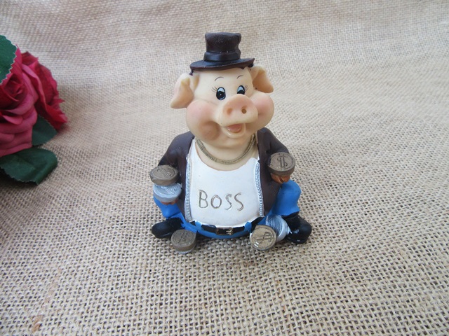 4Pcs Piggie Boss Ornament Figurine Desktop Home Decoration - Click Image to Close