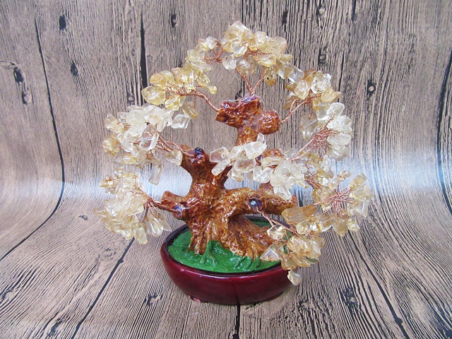 1X New Feng Shui Treasure Money Tree with Yellow Stone Chips - Click Image to Close