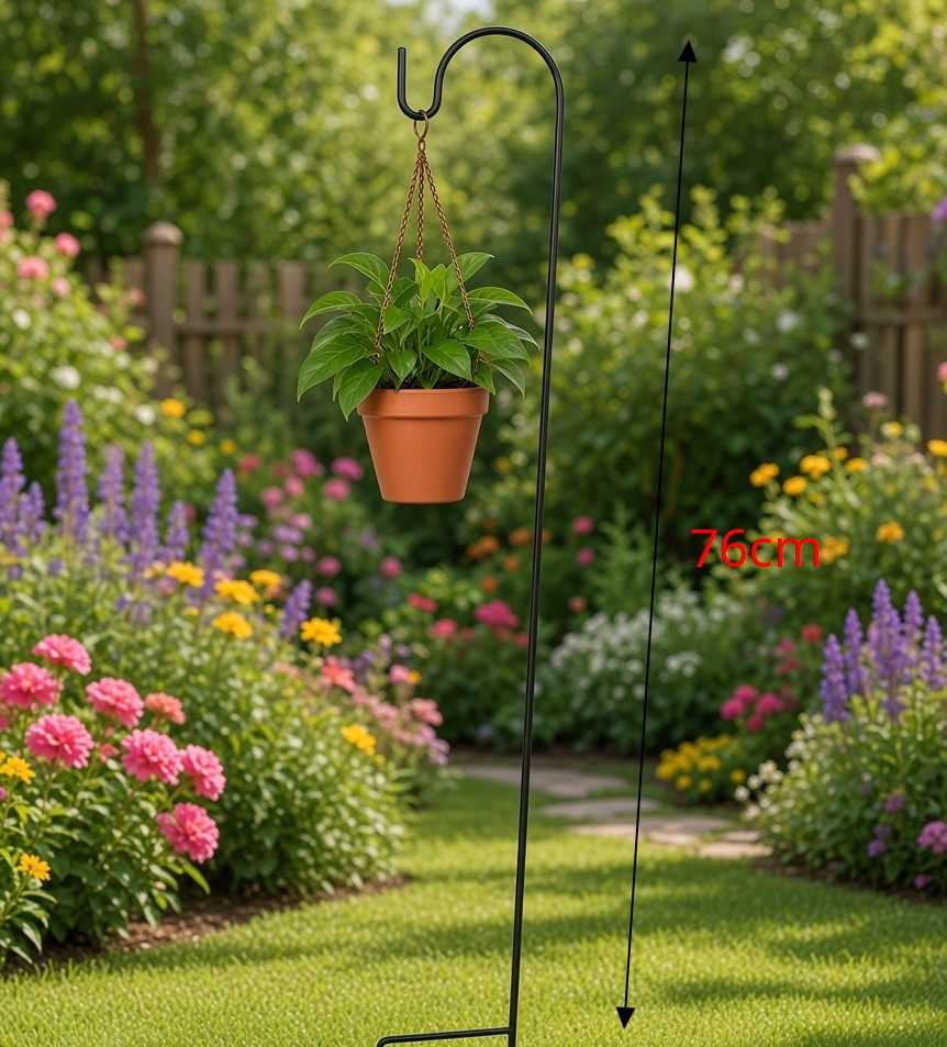 (image for) 6X Garden Sheperd Hook Hanging Stand Multi Functional Metal Hook