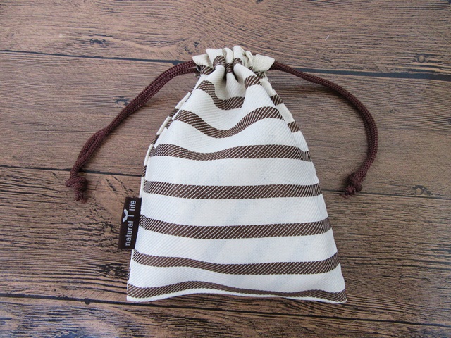 12Pcs Fabric Stripe Drawstring Jewelry Gift Pouches 175x145mm - Click Image to Close