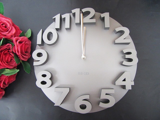1X Art 3D Number Round Wall Clock Meidi Clock 1X Art 3D Number Round Wall Clock Meidi Clock