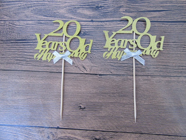 12Pcs Cheers To 20 Years Cake Topper 20th Birthday Party Anniver 12Pcs Cheers To 20 Years Cake Topper 20th Birthday Party Anniver