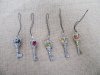 12Pcs Alloy Zinc Mobile Phone Strap with Crown Key Dangles 12Pcs Alloy Zinc Mobile Phone Strap with Crown Key Dangles