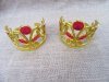 12 Golden Rhinestone Dress Up Tiaras Fancy Dress Head Piece 13cm 12 Golden Rhinestone Dress Up Tiaras Fancy Dress Head Piece 13cm