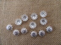 15Pkts X 10Pcs Silver Plated Filigree Flower Bead Caps 8x14mm Re