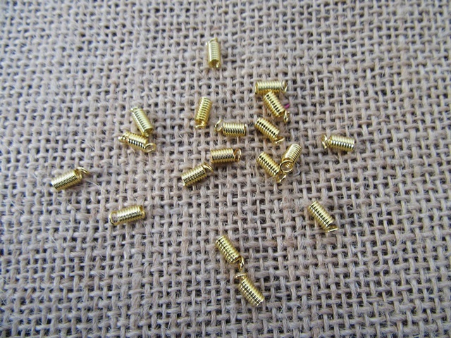 100Pkts X 20Pcs Golden Plated Spring Coil Ends Connector Finding 100Pkts X 20Pcs Golden Plated Spring Coil Ends Connector Finding