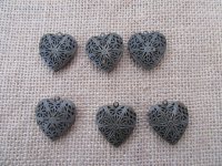 50Pcs Bronze Heart Shape Beads Pendants Charms Jewelry Finding