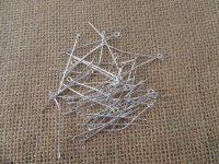50Pkts X 50Pcs Silver Plated Eye Pins Jewelry Finding 40mm