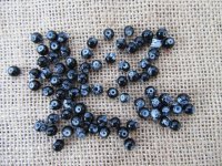700Pcs Black Floral Painted Glass Beads 6mm Dia. 700Pcs Black Floral Painted Glass Beads 6mm Dia.