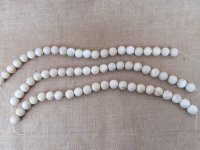 3Strands X 23Pcs White Round Genstone Beads 18mm Dia.
