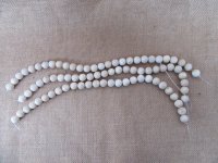 3Strands X 27Pcs White Round Genstone Beads 15mm Dia.